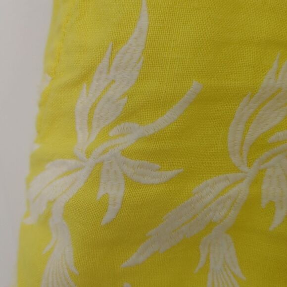Anthro Place Nationale Yellow Linen Embroidered Shorts - Picture 9 of 11